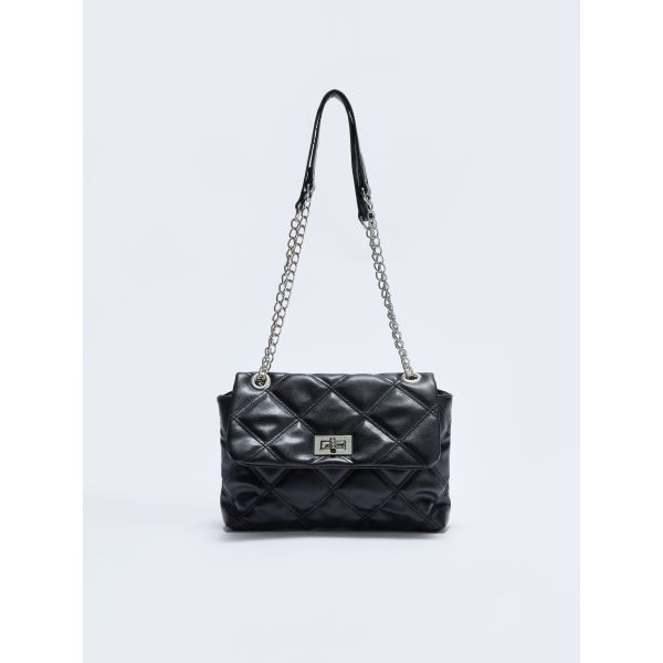 Leather Look Quilted Women's Baguette Bag