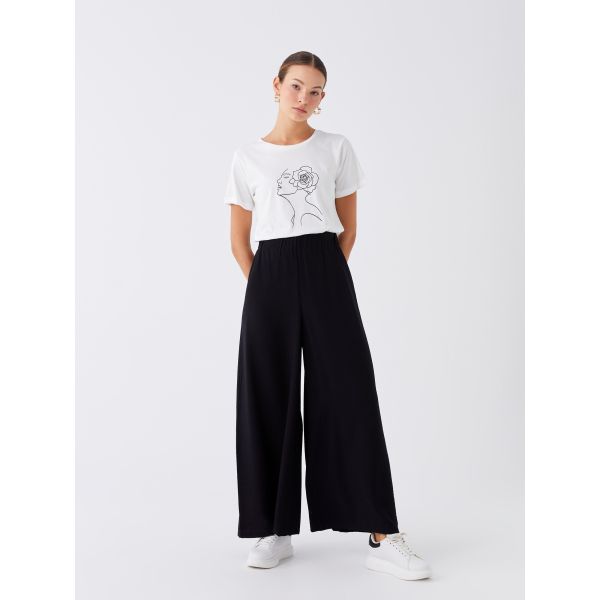 Elastic Waist Comfortable Fit Women's Trousers