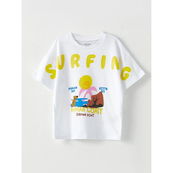 Crew Neck Short Sleeve Printed Baby Boy T-shirt