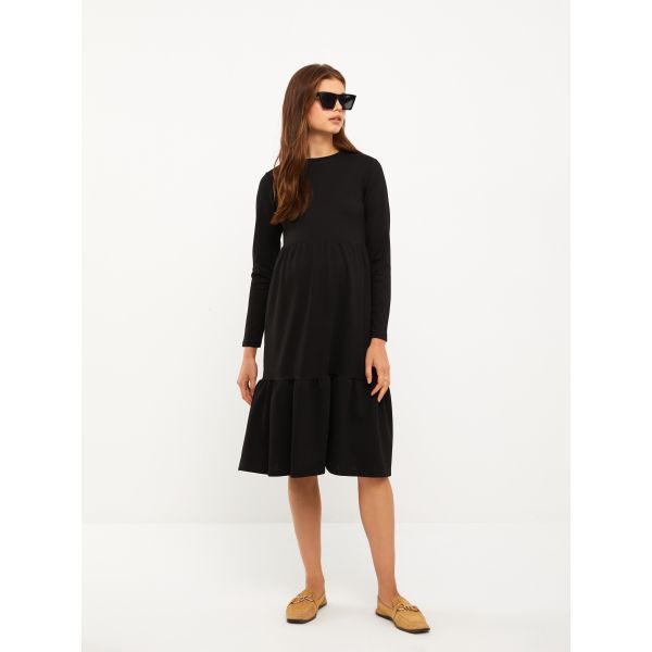 Crew Neck Regular Long Sleeve Maternity Dress