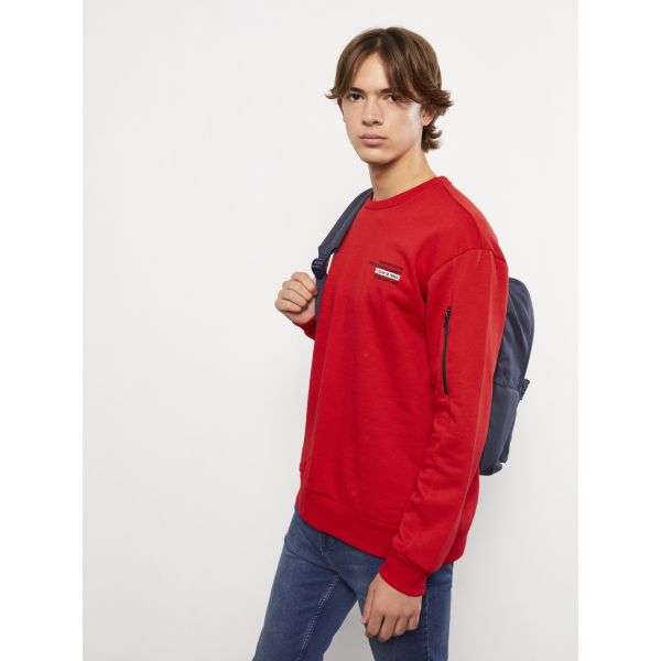 Oversize Crew Neck Long Sleeve Printed Men's Sweatshirt