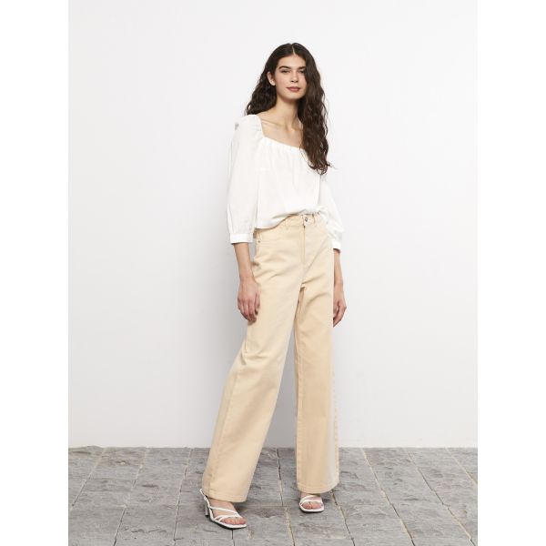 Standard Fit Regular Bell-Bottoms Gabardine Women's Trousers