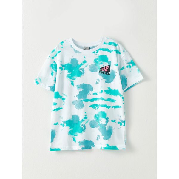 Crew Neck Printed Short Sleeve Cotton Boy T-shirt