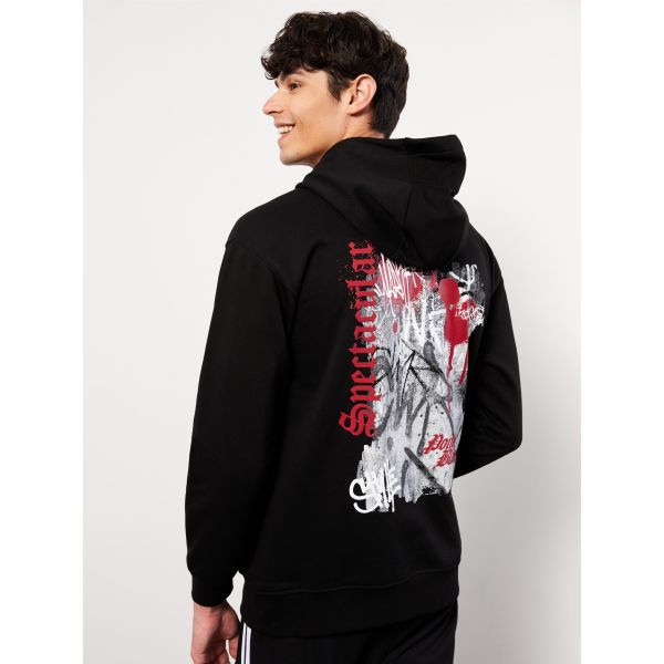 Oversize Hooded Long Sleeve Printed Men's Hoodie