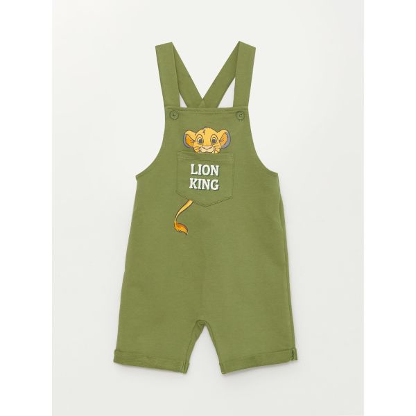 Square Collar The Lion King Printed Baby Boy Salopet